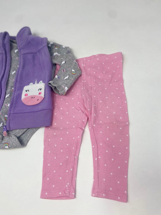 Three Piece Unicorn Outfit- 9 Months