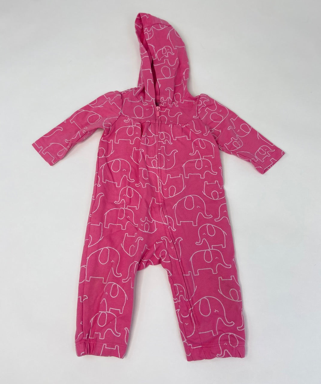 Pink Elephant One Piece Outfit- 6 Months