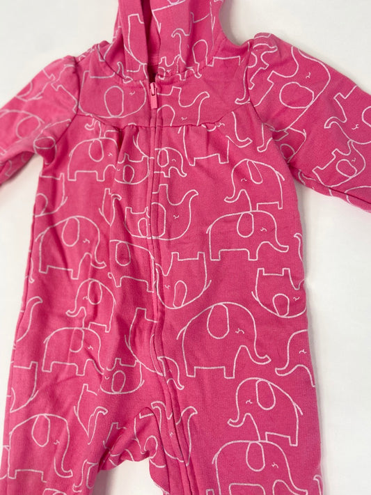 Pink Elephant One Piece Outfit- 6 Months