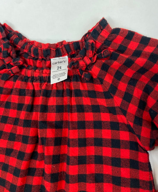 Black and Red Buffalo Plaid Long Sleeve- 24 Months and 2T