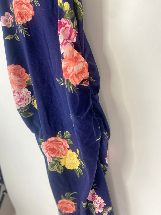 Navy Blue and Floral Rose maternity Dress- XS