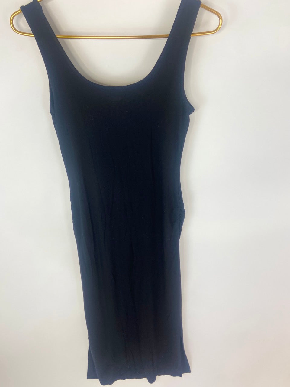 Long Black Maternity Dress with Slit- XS