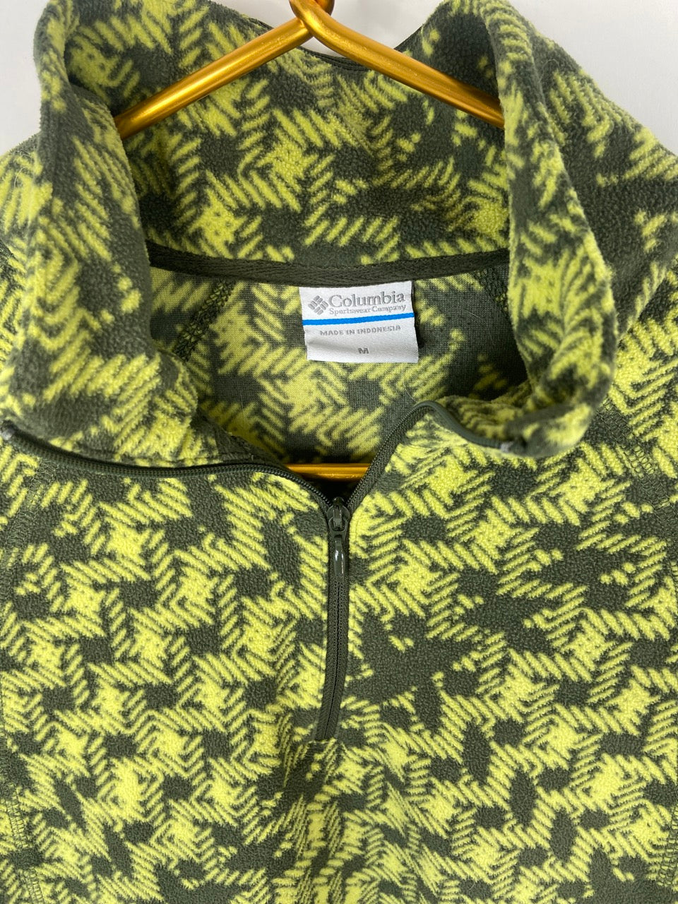 Olive and Lime Columbia Pullover Fleece- M