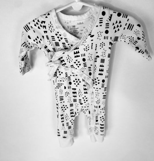 Black and White One Piece Outfit- Newborn