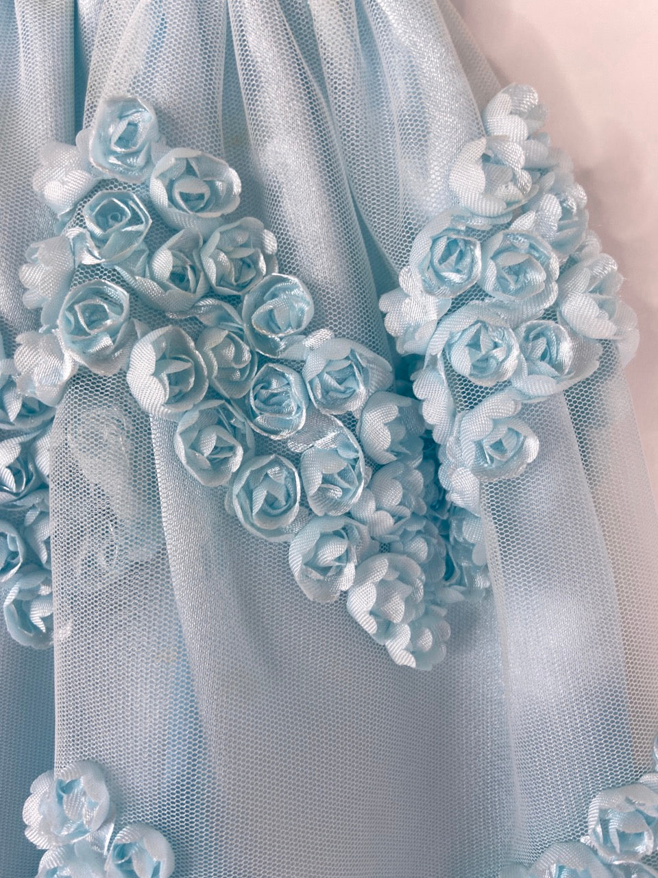 Light Blue Ribbon Rose Dress- 12 Months