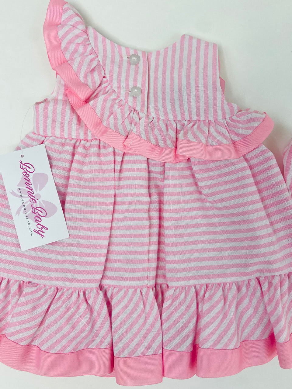 Pink Striped Spring Dress with Bloomers- NWT - 3/6 Month