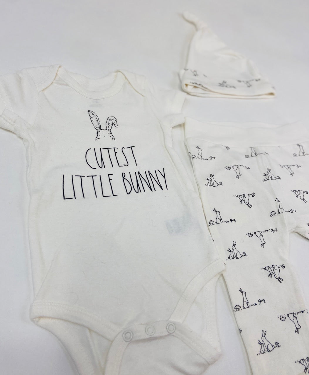Rae Dunn "Cutest Little Bunny" Three Piece Outfit- 6/9 Months