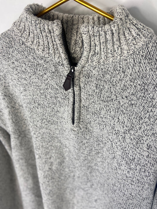 Oatmeal Half-Zip Sweater- XXL