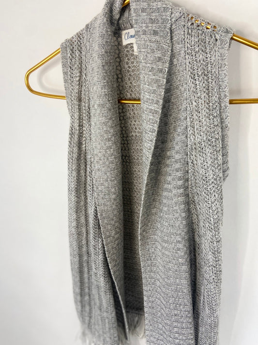 Gray Fringe Knit Duster- Youth S (7)