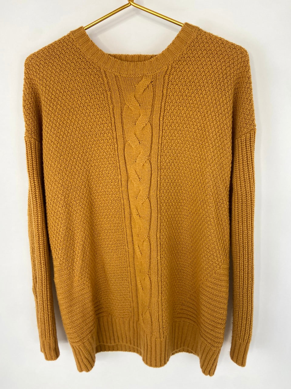 Mustard Knit Sweater- M