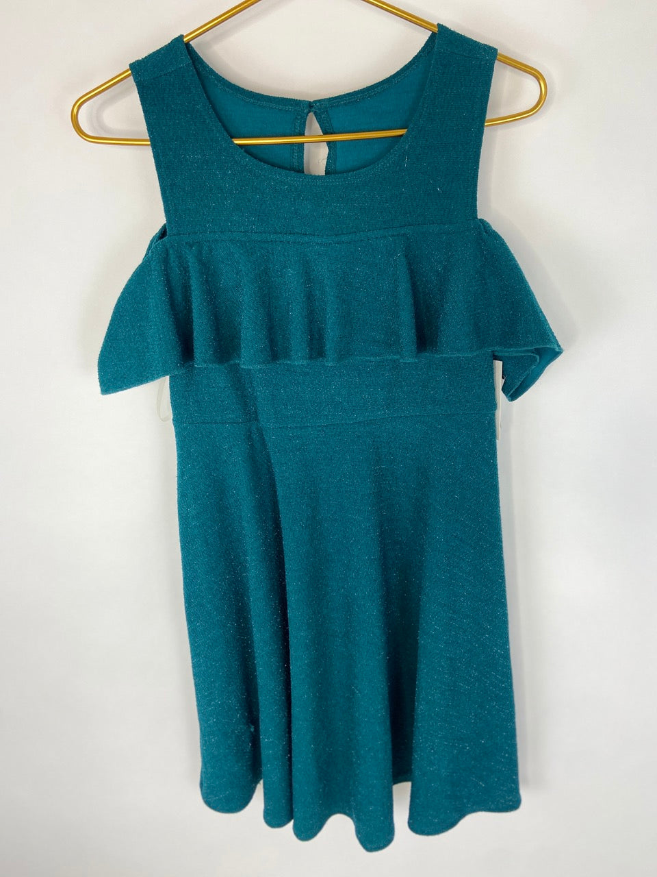 NWT Emerald Peek-a-boo Shoulder Dress- Youth XL (16)