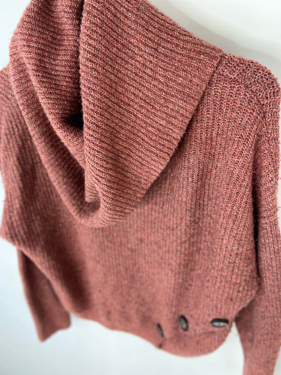Rust Orange Cowel Neck Sweater- M