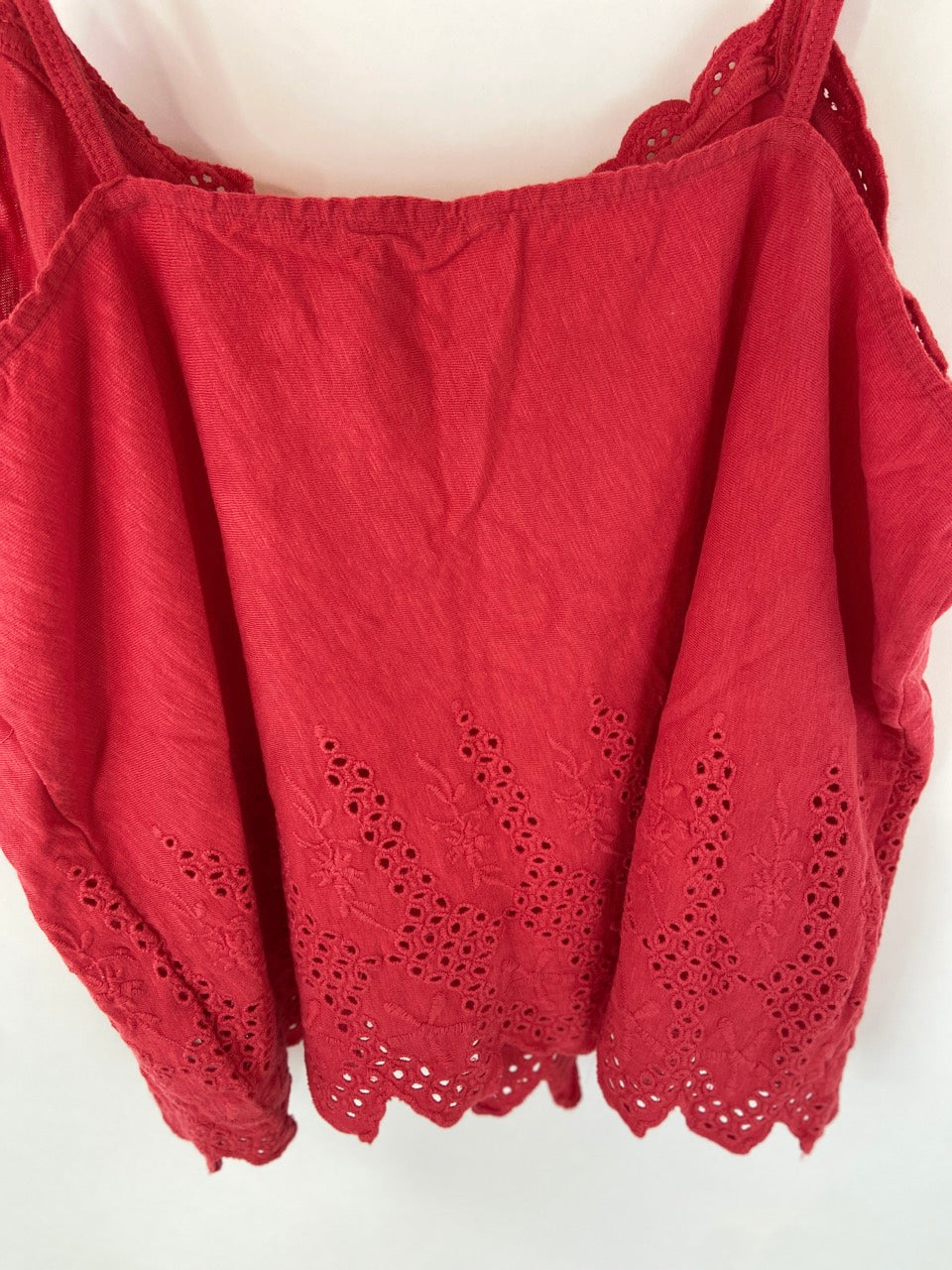 American Eagle Outfitters, Spaghetti Strap Red Lace Crop Top- M