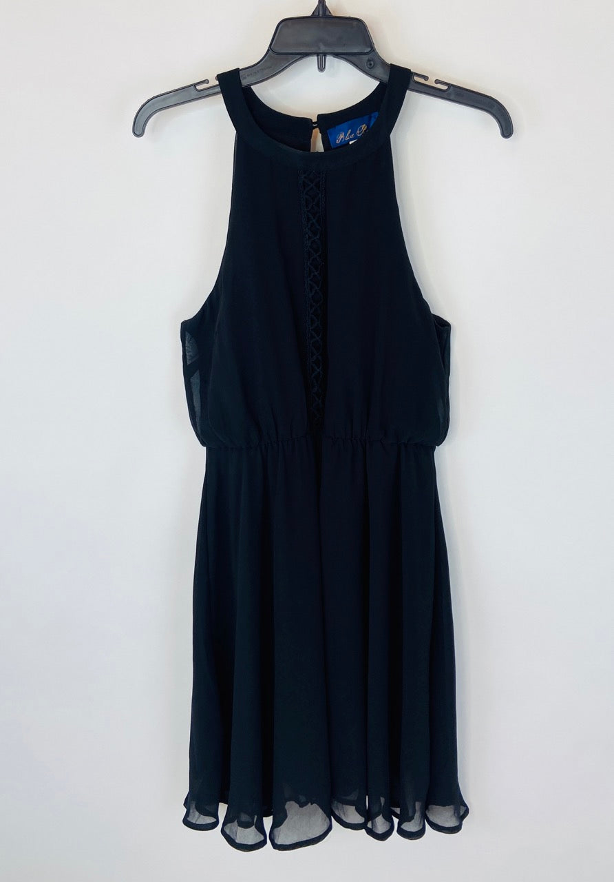 Black Halter Top Dress- S