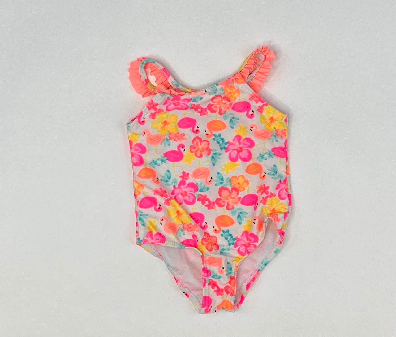 Neon Flamingo One Piece Swimsuit- 12 Months, 24 Months