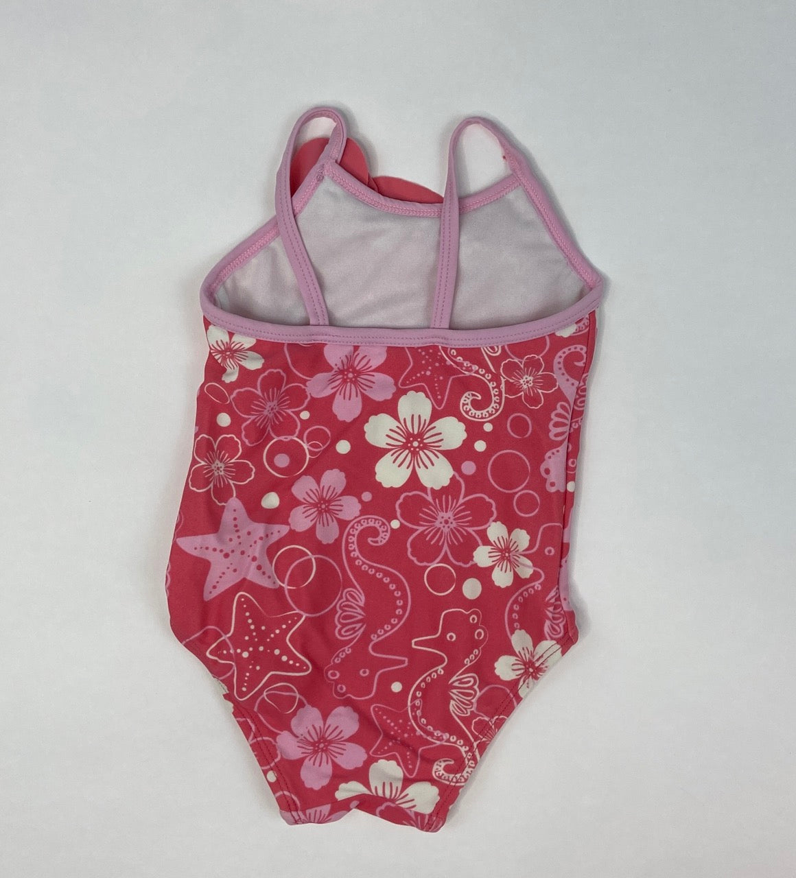Pink Tropical One Piece Swimsuit- 12 Month