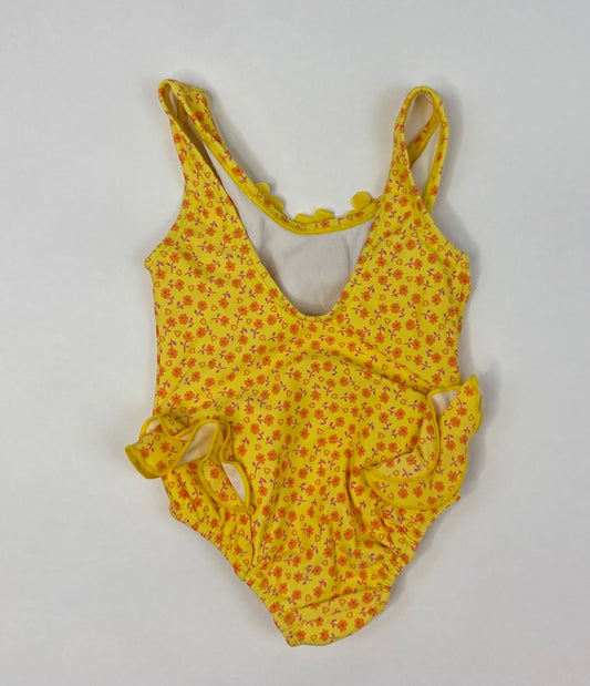 Yellow Floral One Piece Swimsuit- 18 Months