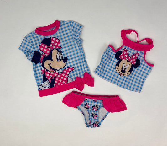Three Piece Set Minnie Mouse Swimsuit- 18 Months