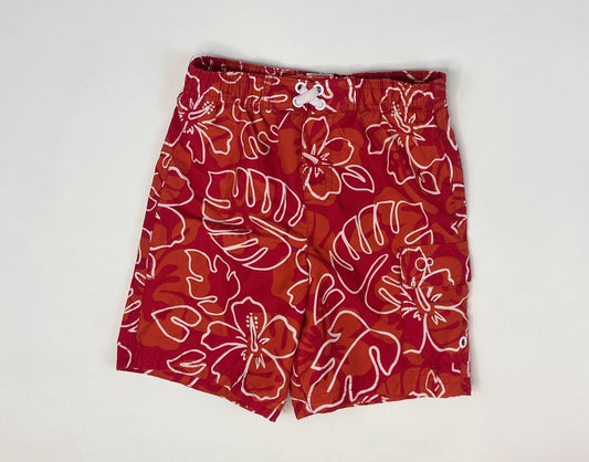 Orange and Red Tropical Swim Trunks- 3T