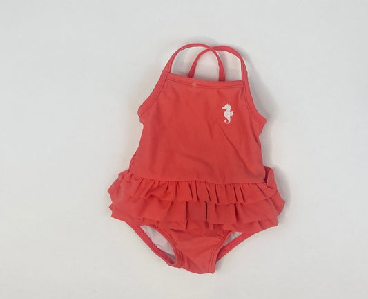 Coral Seahorse Tutu One piece Swimsuit - 3 Months