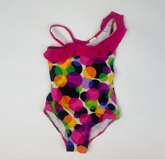 Multicolor Polka Dot One Piece Swimsuit- Youth M (7/8)
