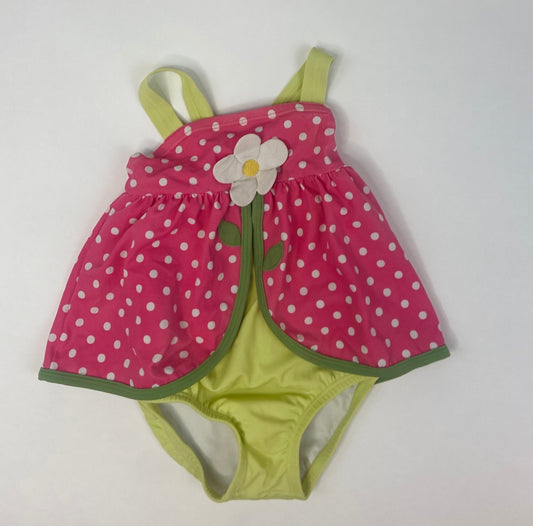 Gymboree, Pink Polka Dot Over Lay One Piece Swimsuit- 3T