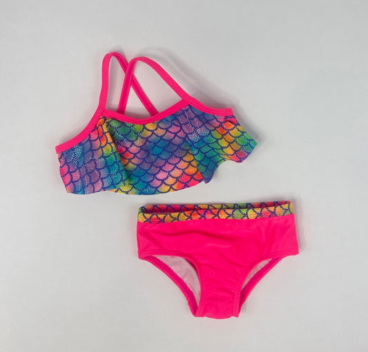 Neon Mermaid Two Piece Bikini Swimsuit- 18 Months