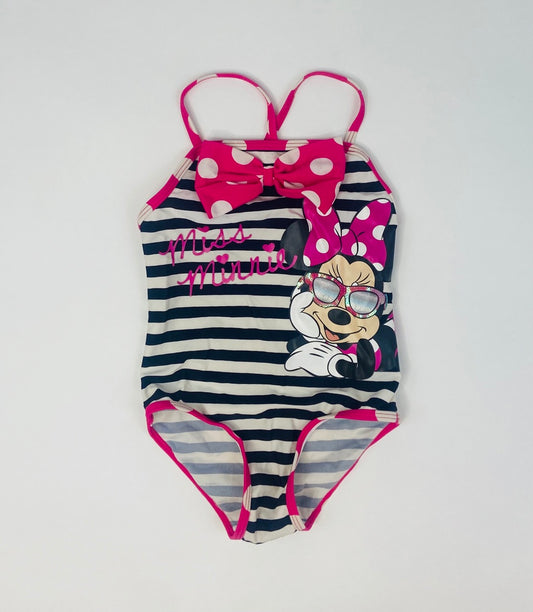 Minnie Mouse Striped One Piece Swimsuit- 3T