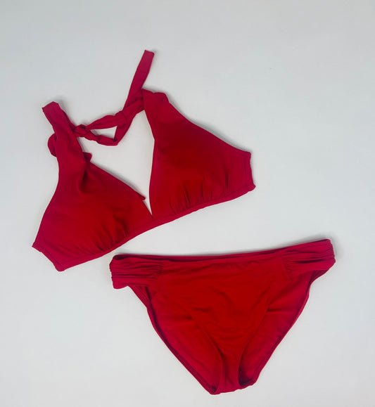 La Blanca, Red Halter Two Piece Bikini Swimsuit- Size 14