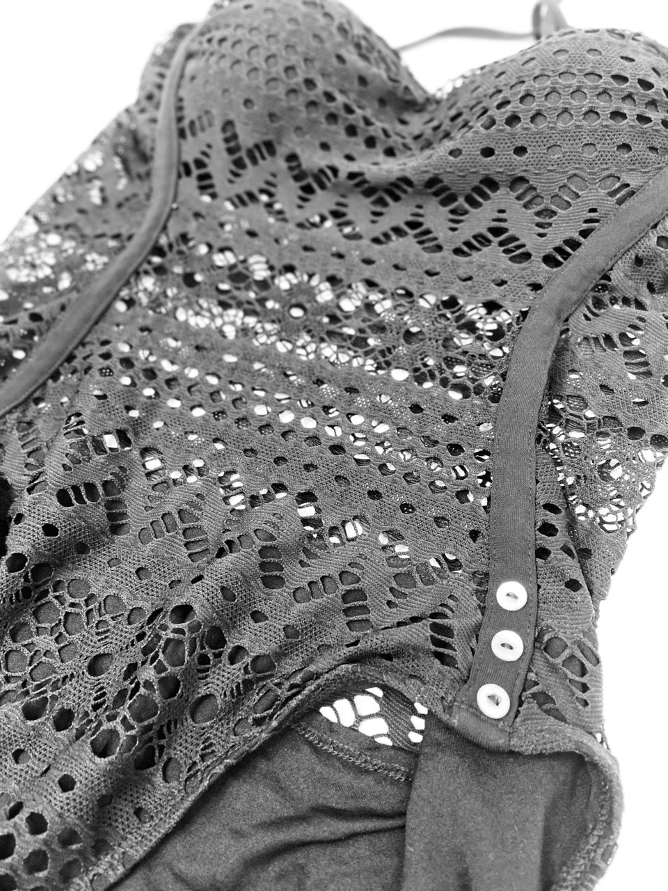 Robin Piccone Penelope Black Crochet Swimsuit- Size 14