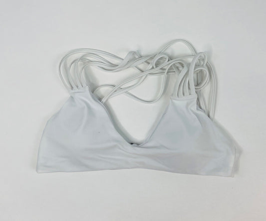 White Crisscross Back Bikini Swimsuit Top-M
