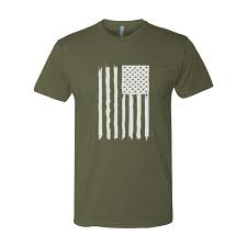 NWT Olive Green Flag Short Sleeve Graphic Tee