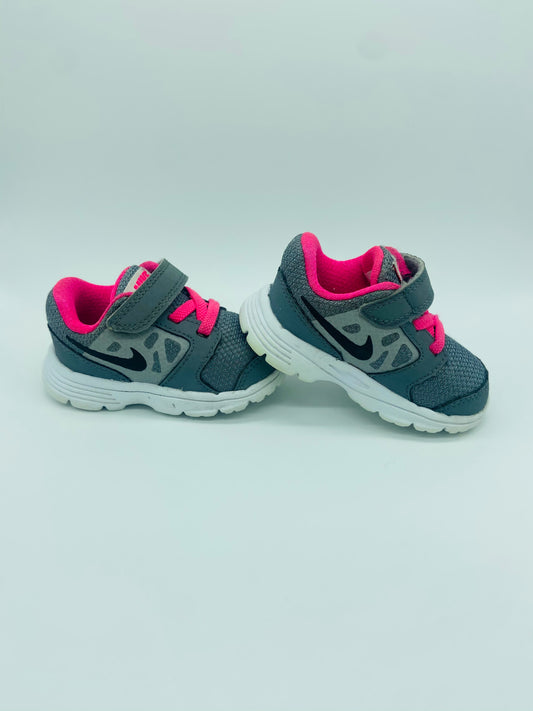Nike Downshifter 6 Pink and Gray Tennis Shoe- 4c