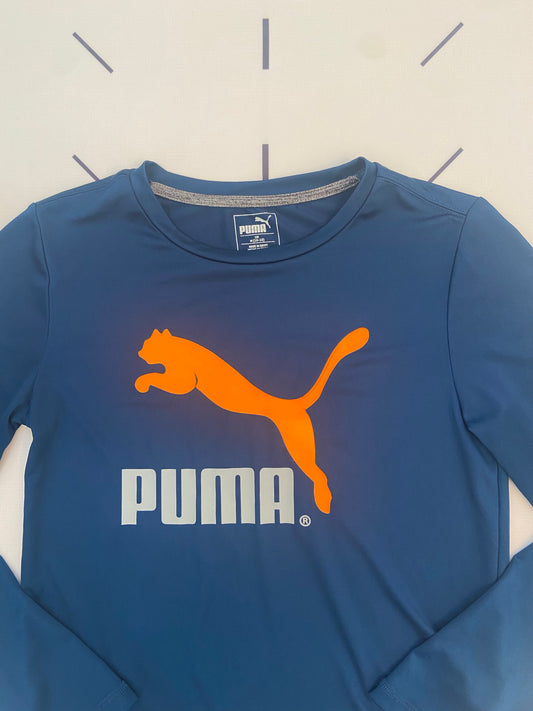 Puma Dry Cell Navy and Highlighter OrangeLong Sleeve- Youth M (10-12)