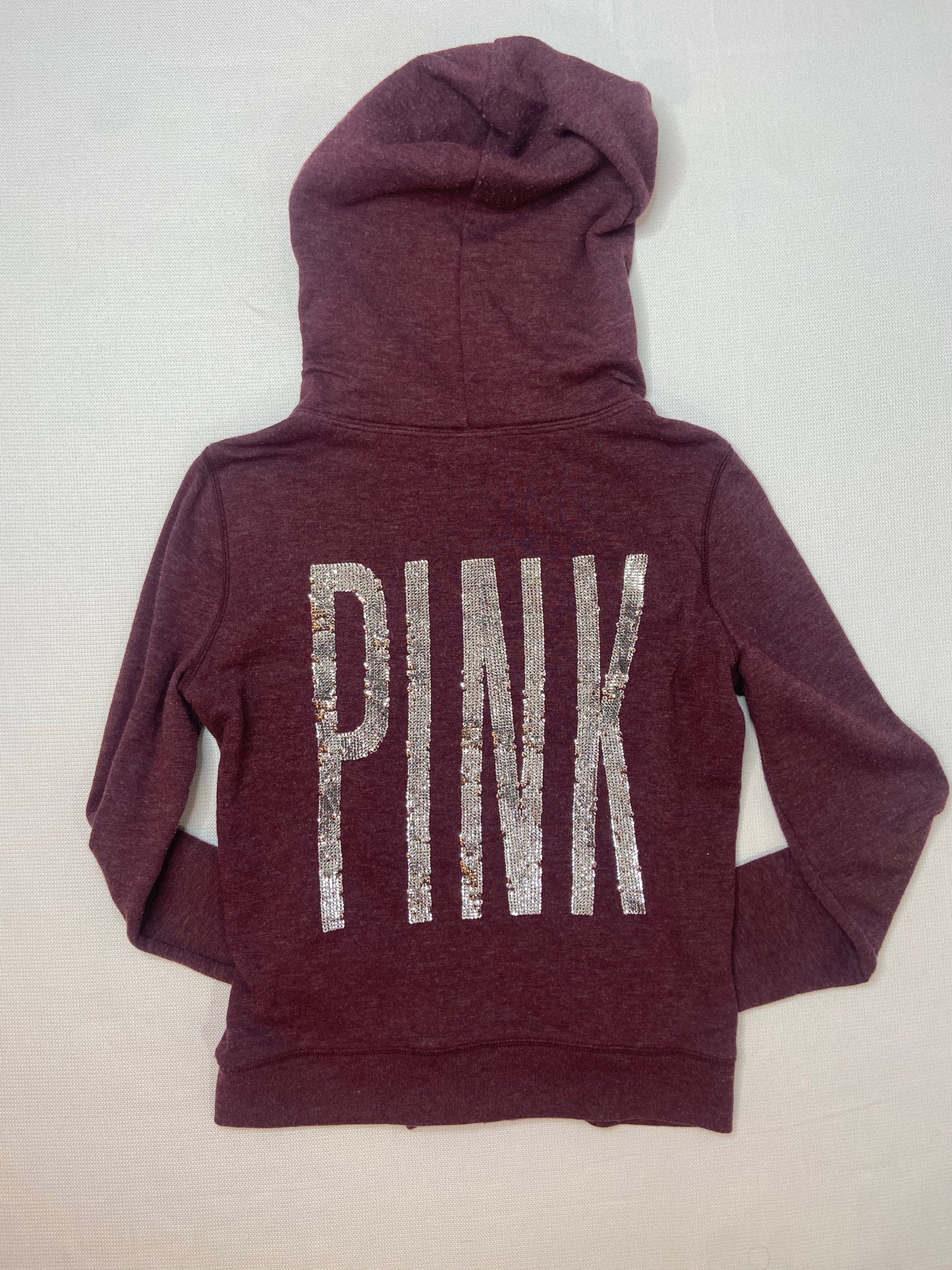 Maroon Sequence PINK Zip Up- S