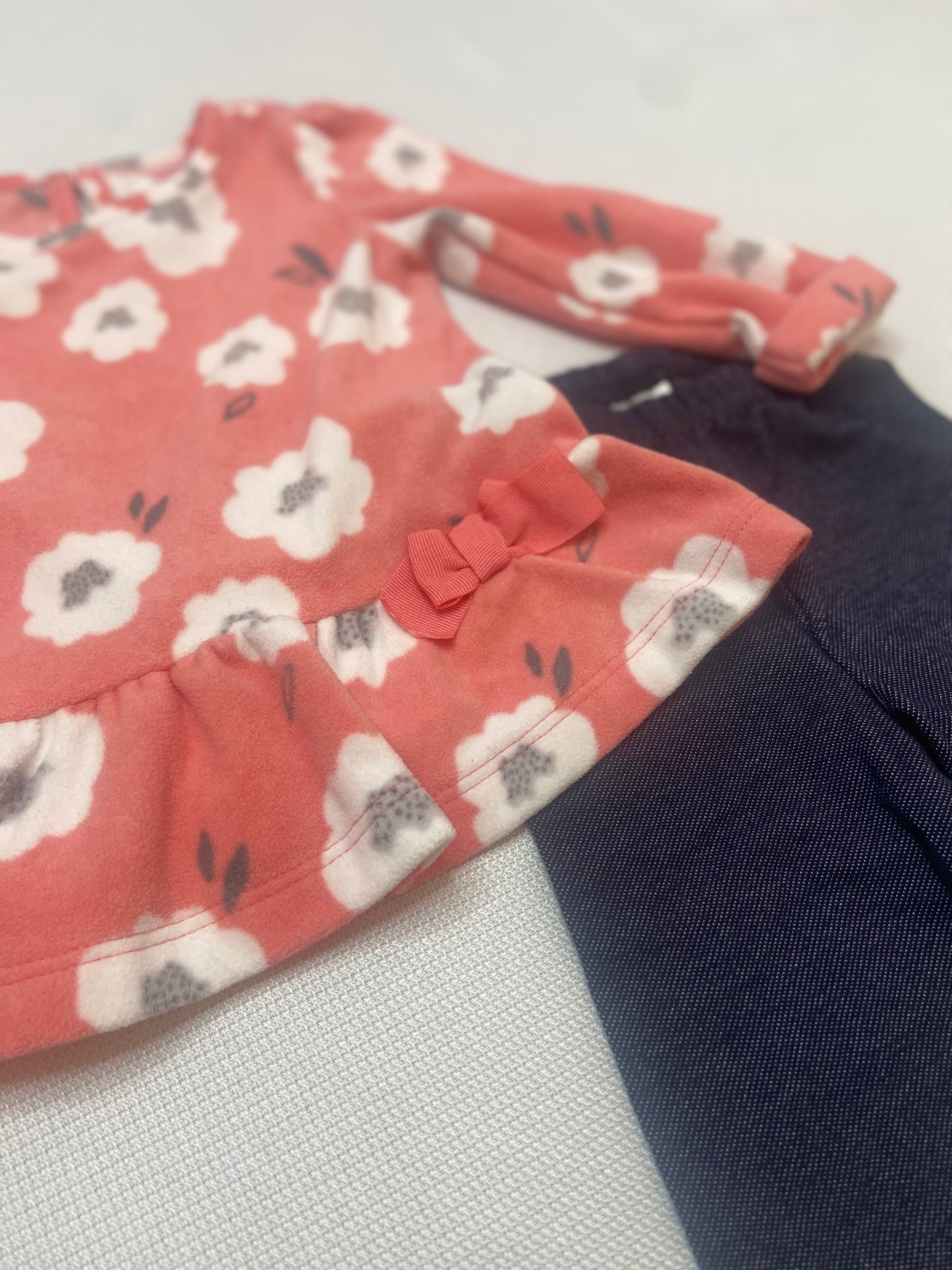 Peachy Floral Two Piece Outfit- 6/9 Months