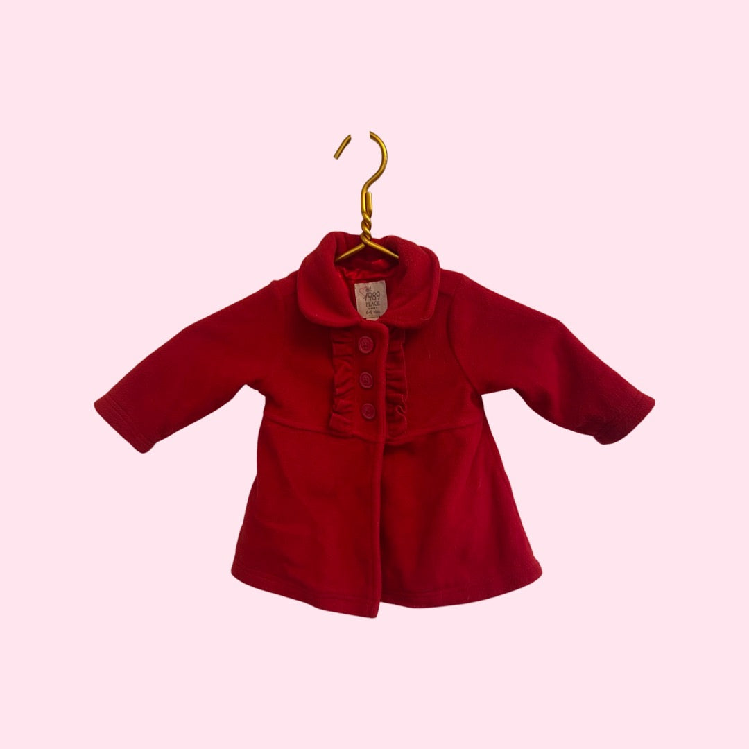 Red Ruffle Coat - 6/9 Months
