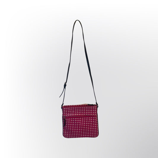 Merona Pink Polka Dot Canvas Crossbody Handbag