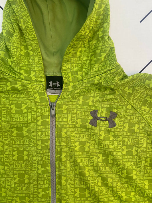 Green Under Armour Hooded Zip Up- Youth XL