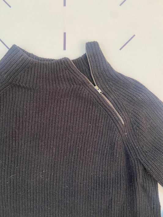 Black Ribbed Sweater- XS