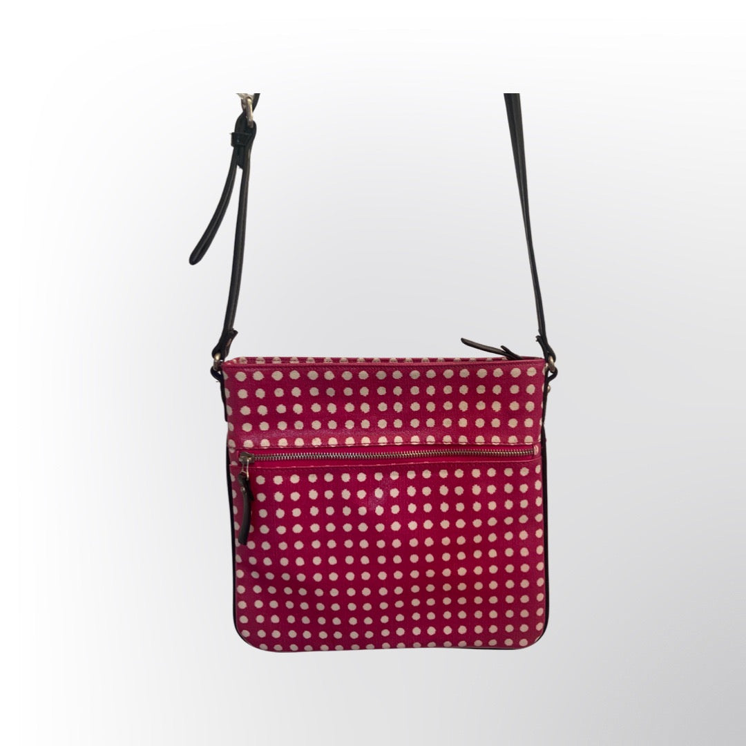 Merona Pink Polka Dot Canvas Crossbody Handbag