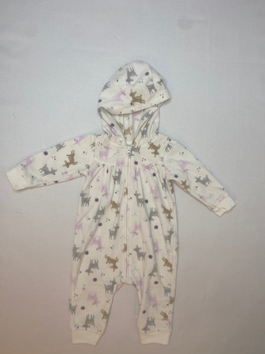 Oh Dear Hooded Zip Up Outfit- 6/9 Months