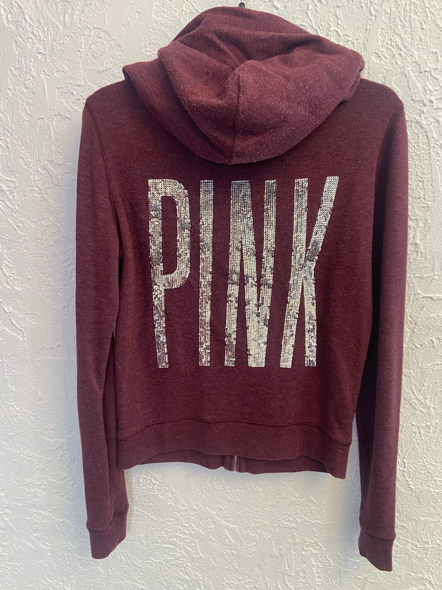 Maroon Sequence PINK Zip Up- S