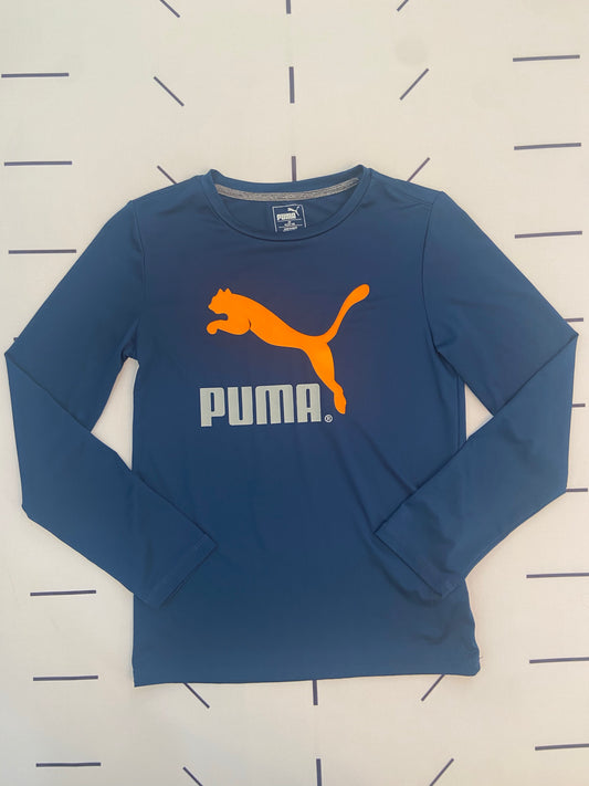 Puma Dry Cell Navy and Highlighter OrangeLong Sleeve- Youth M (10-12)