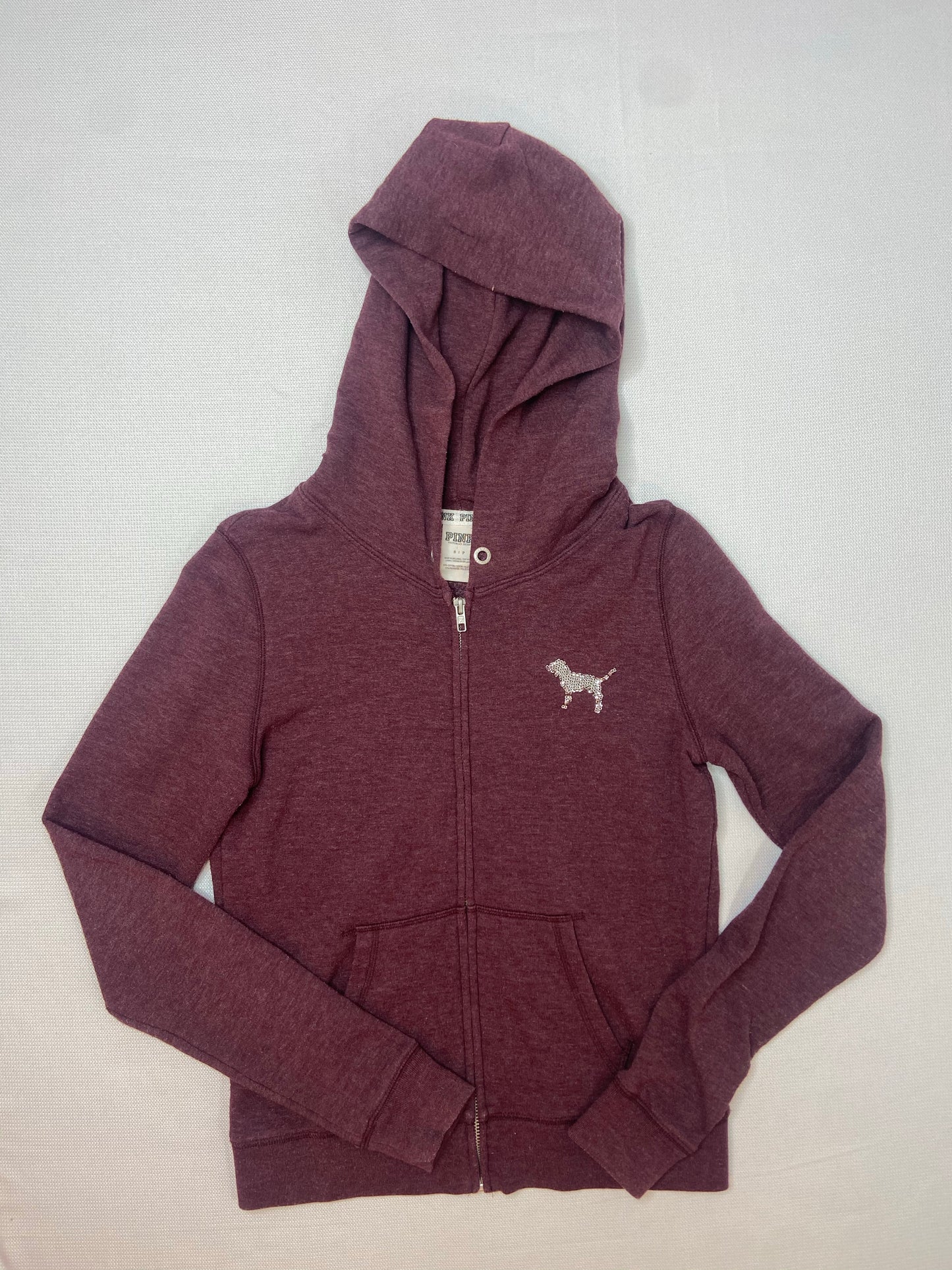 Maroon Sequence PINK Zip Up- S